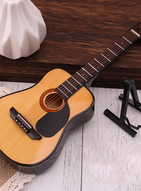 迷你民谣吉他模型尤克里里模型摆件生日礼物送好朋友老师客厅装饰