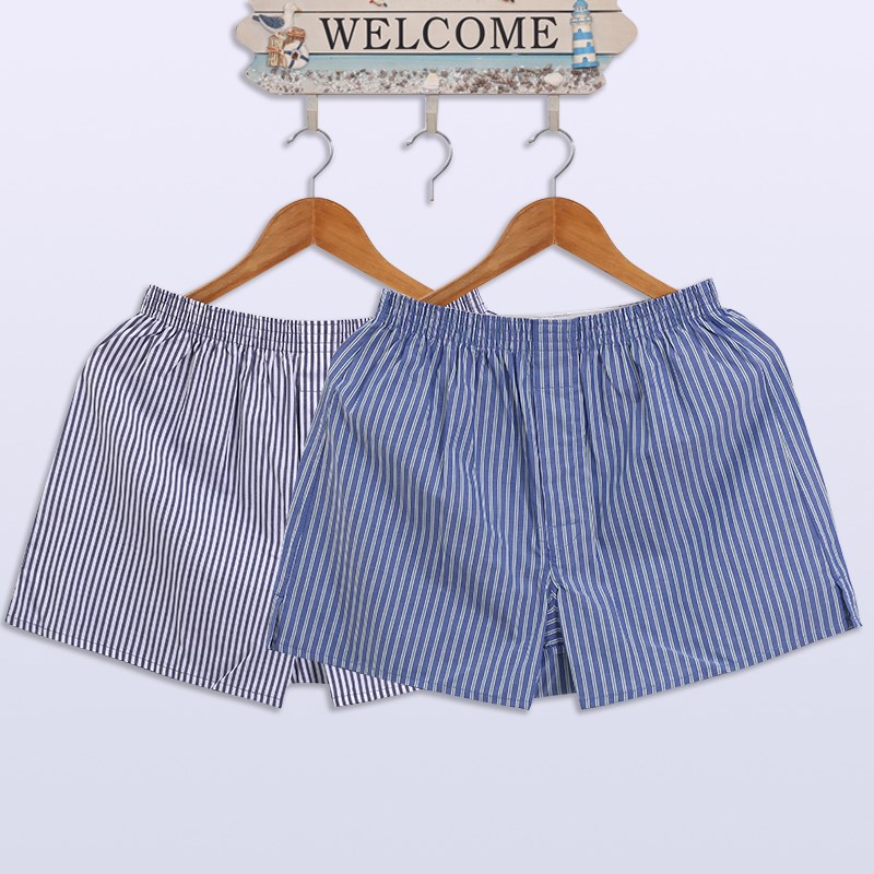 2条装阿罗裤男生纯棉宽松加大码内裤四角透气短睡裤衩舒适平角裤