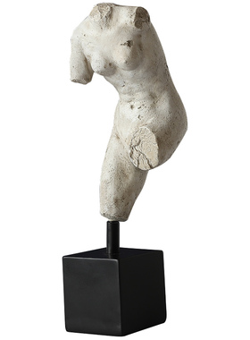 欧式复古人体雕塑石膏摆件北欧家居客厅玄关样板房人物模型艺术品