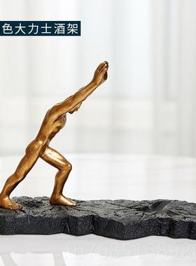 高档红酒架子架托件轻奢高档洋酒柜创摆客玄厅关意电视柜家居软装