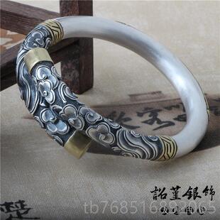 高档足银999镯神金箍棒齐天大圣定海针孙悟工手男空女情侣手镯银