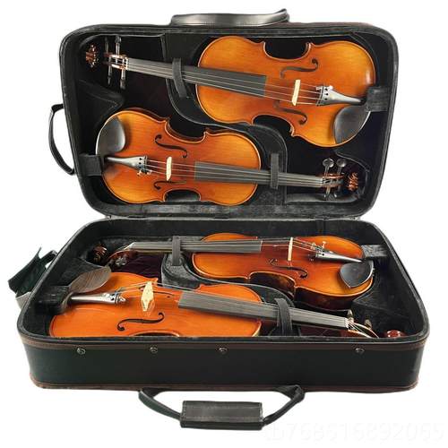 高档飞艺鸣乐器-防航空版潮夹板小提琴四琴盒 4四只机装 机托运登