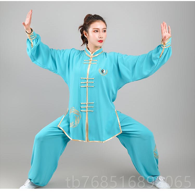 高档太极女服春术夏练功服星光绣花太极拳麻武表演服长短袖团体表