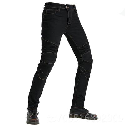 高档骑牛仔裤摩托车男骑士装护膝机弹车防摔裤越野备赛行车裤子四