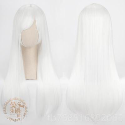 高档万用长直发60cm黑白灰粉红黄蓝绿色日 常中长直紫发Cos棕假发