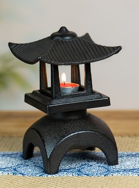 日式铸铁香塔仿古宫灯雪见灯烛台禅意建筑长安灯茶室民宿空间摆件