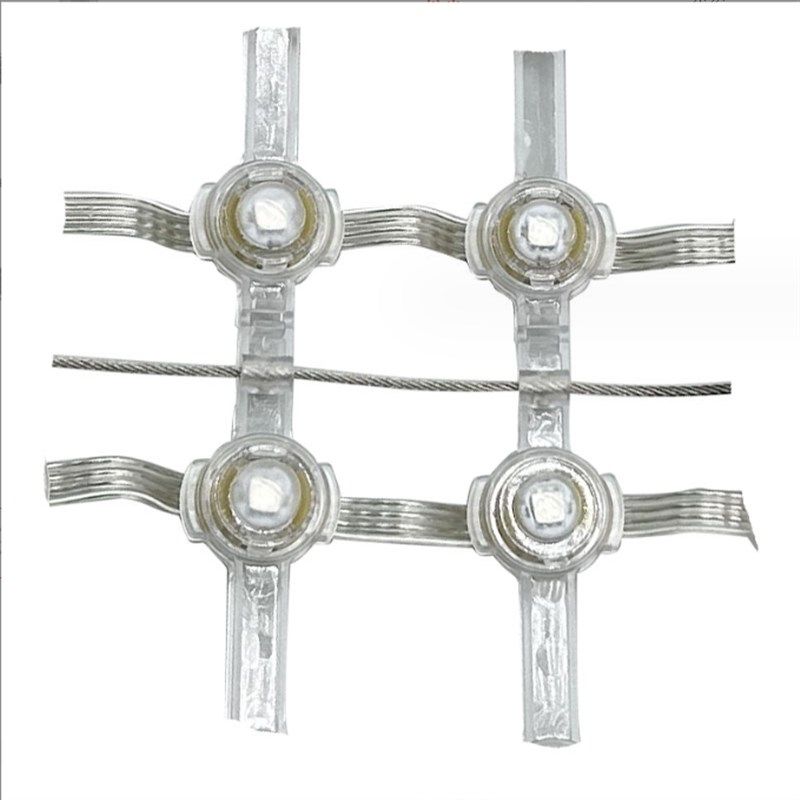 LED 透明网格屏室内外像素软屏玻璃幕墙防水柔性卷帘动画点光源