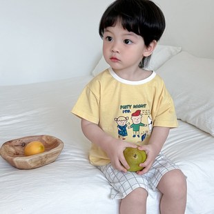 儿童家居服套装薄1-3岁宝宝睡衣夏季纯棉a类分体男童女童短袖童装