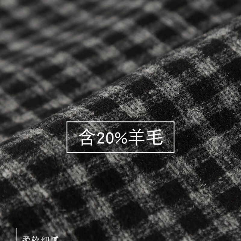 羊毛呢格子半身裙秋冬女2021新款a字裙高腰中长款裙子冬天配毛衣