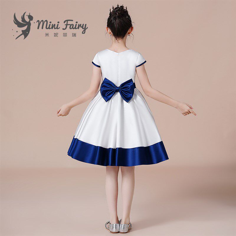 女童高端合唱团演出服小女孩钢琴演奏公主裙学生主持人礼服拼色新