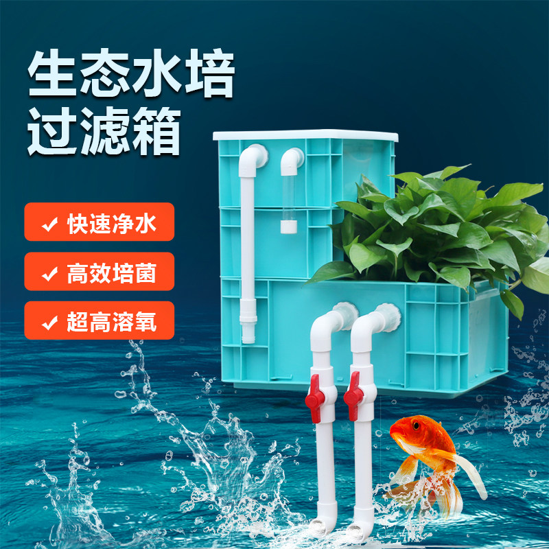 周转箱过滤箱鱼缸过滤器鱼池水循环系统生态滴流盒过滤盒过滤桶
