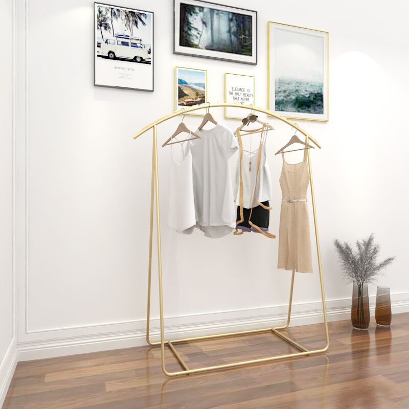 服装店展示架落地式金色女装店货架中岛童装专用网红陈列架挂衣架