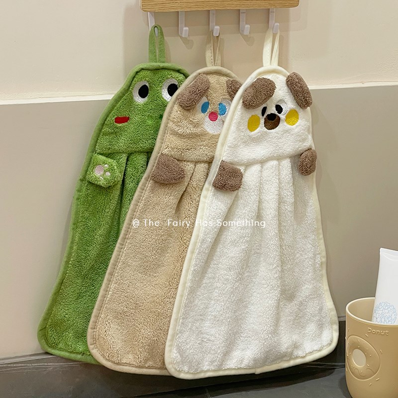 可爱擦手巾挂式家用卫生间厨房抹布超强吸水不掉毛搽手巾小毛巾