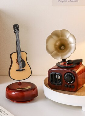 复古留声机摆件创意客厅家居玄关桌面音乐盒怀旧装饰品小众高级感