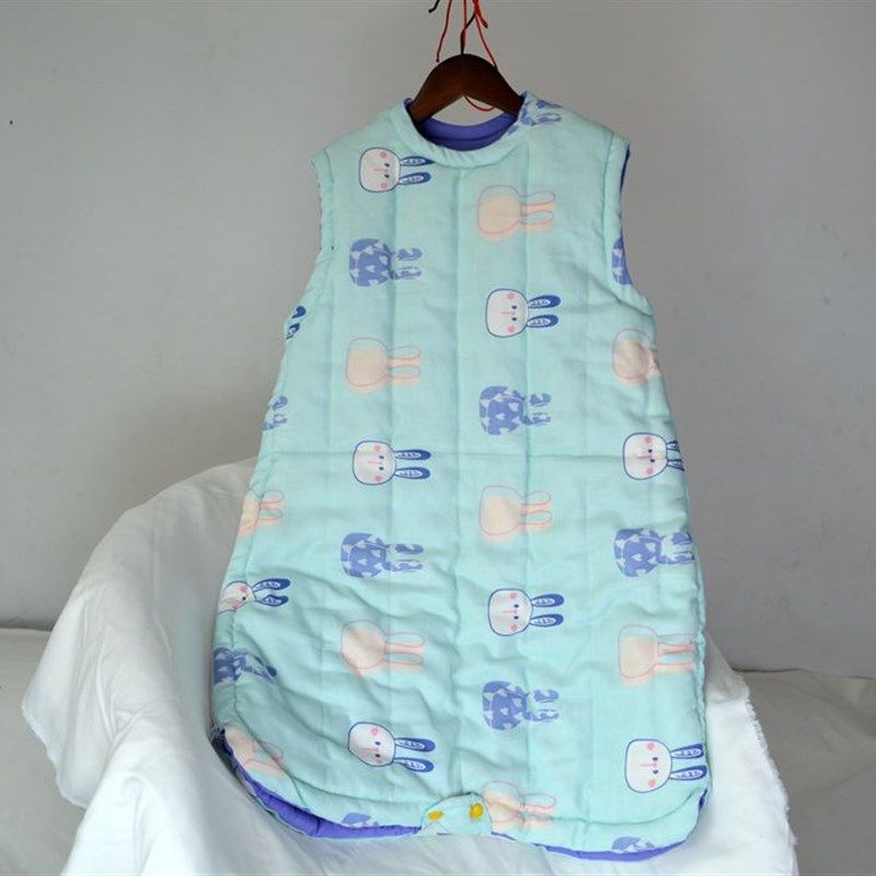 手工纯棉花宝宝马甲睡袋夏季薄棉背心儿童宽松版春秋冬加厚全棉