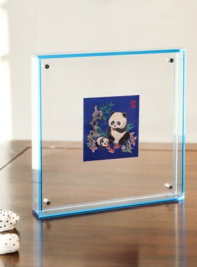 蜀江锦院亚克力蜀锦框画中国风礼品送老外家居摆件大师臻艺手工艺