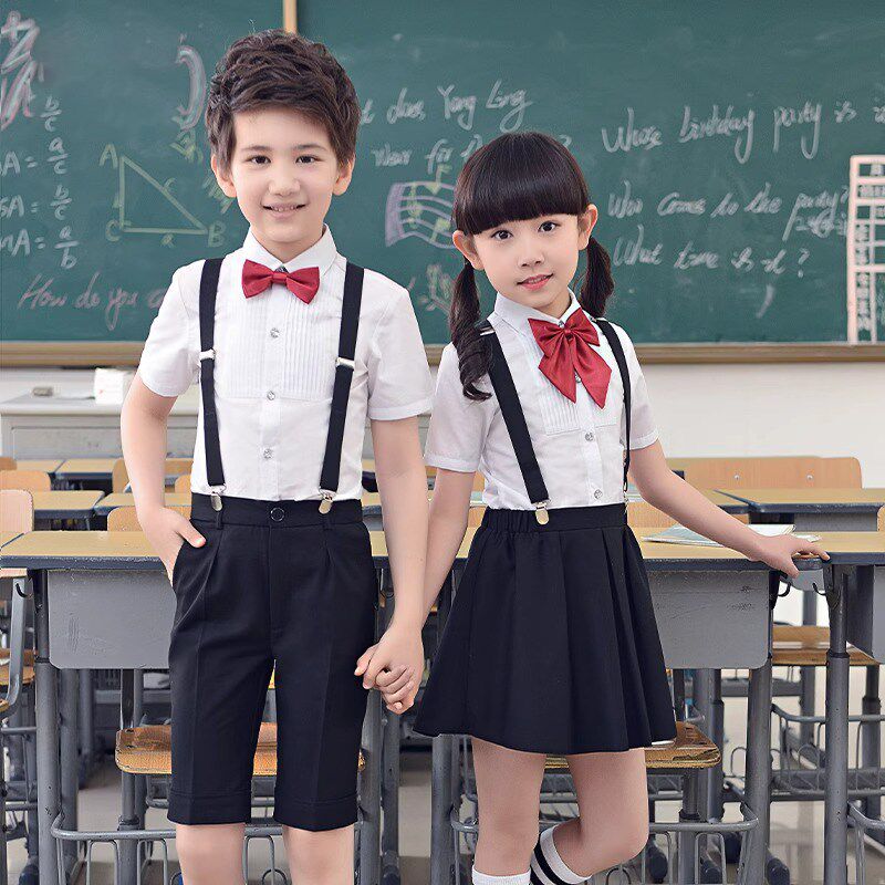 六一儿童大合唱演出服装男女背带裤幼儿园园服毕业照表演礼服套装