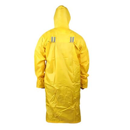 代尔塔407005/7加厚长款连体式荧光反光雨衣透气弹性袖口防水雨服