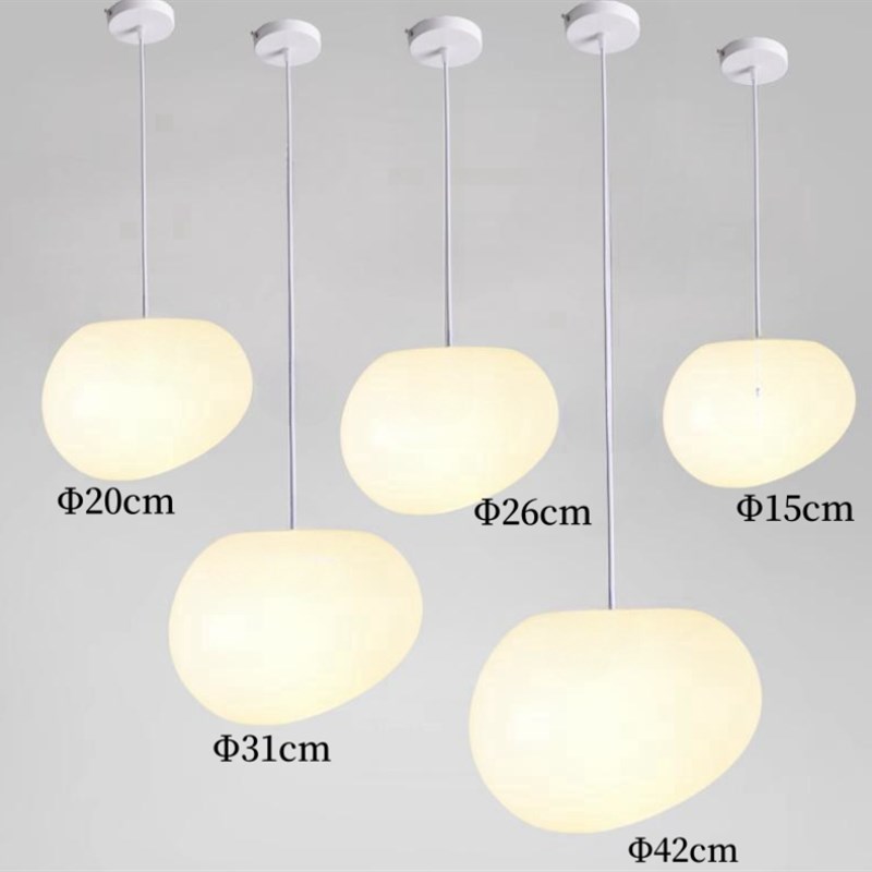 北欧简约奶白鹅卵石圆球形吊灯餐厅楼梯服装店过道橱窗婚庆吊灯具