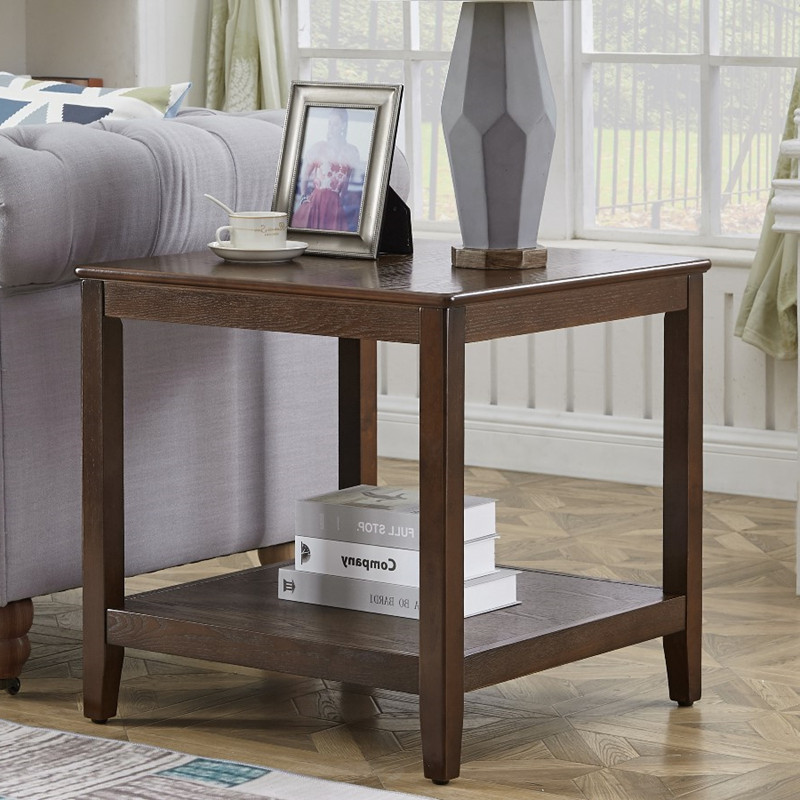 沙发边几茶几客厅家用方形茶几边角柜简约小长桌子实木美式收纳床