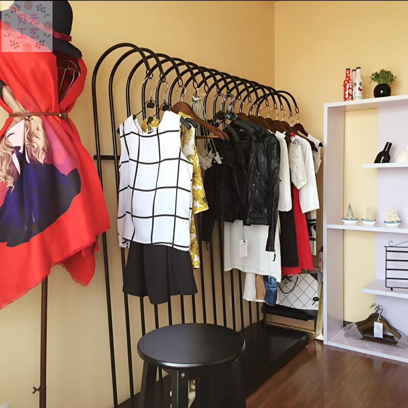 服装展示架童装婚纱货架高档铁艺复古女装店落地个性服装架挂衣架