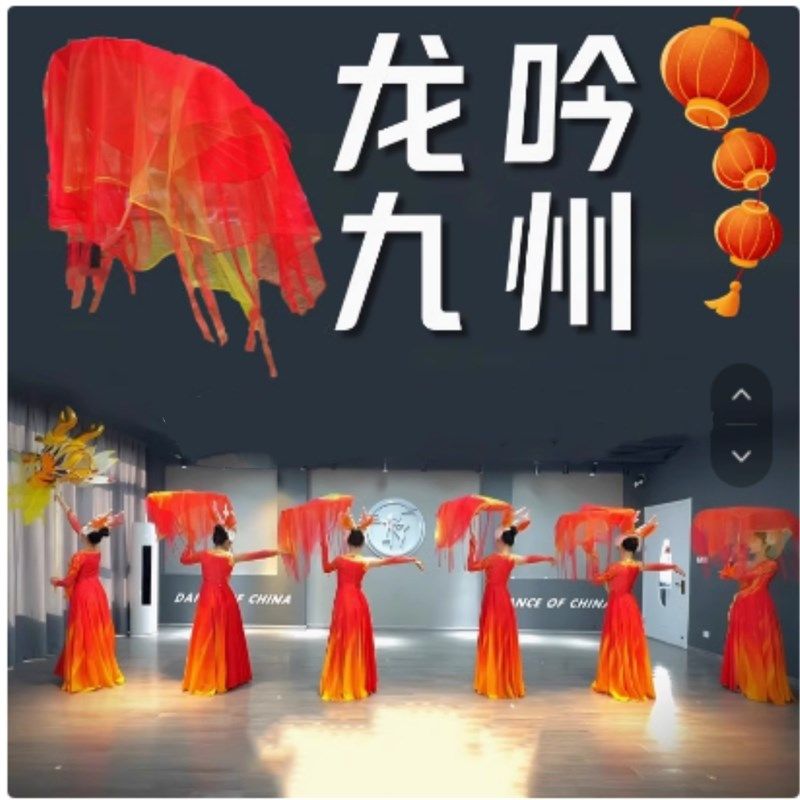 龙吟九州薄纱仙气古风舞蹈伞带纱舞龙走秀伞道具伞鱼跃龙门油纸伞
