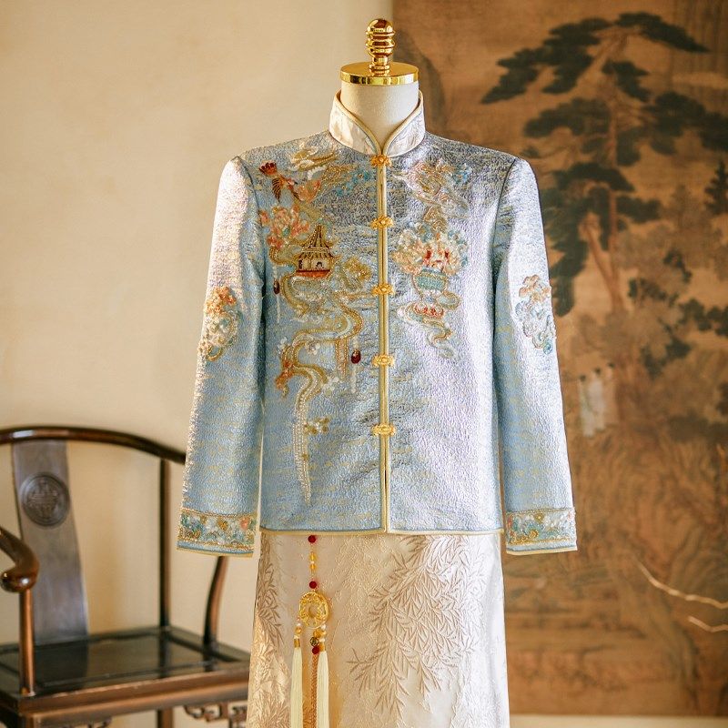 男士秀禾服新郎2024新款中式结婚礼服唐装龙凤褂男款接亲婚服秀和,男装,秀禾服,淘宝优惠券,粉丝福利购,淘宝优惠卷