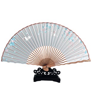 杭州王星记扇子玉兔系列曲骨女式绢扇古风折扇女士折叠扇工艺礼品