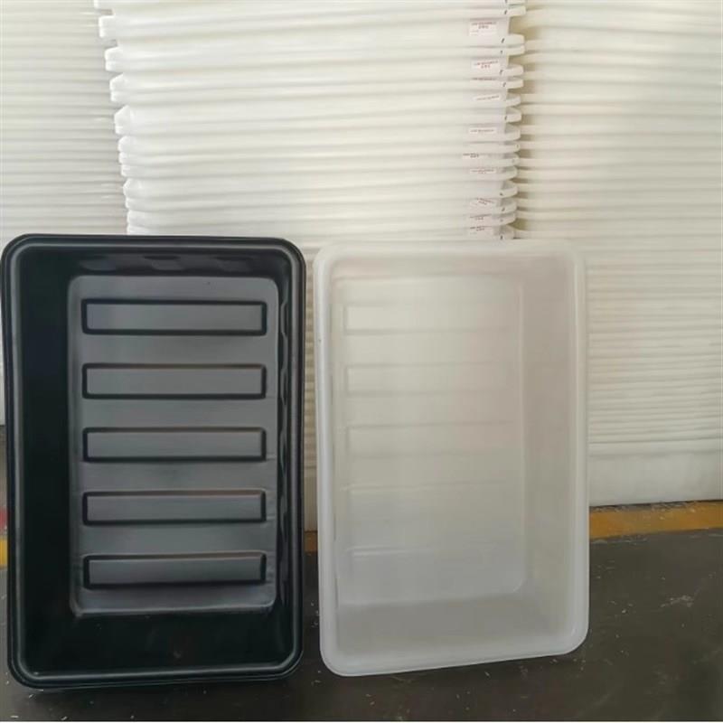 加厚牛筋塑料水箱黑色长方形浅盆种植育苗容器牛筋桶洗澡盆大水槽