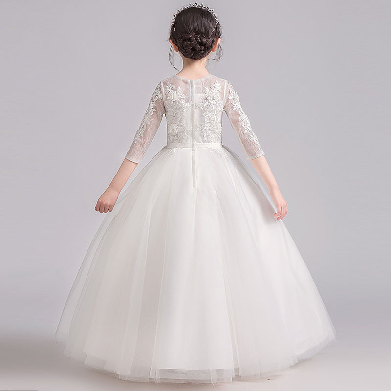 女童高端大码礼服艺考公主裙婚纱蓬蓬纱花童生日主持人钢琴演出服