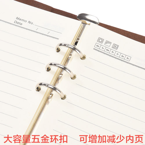 复古商务a5简约活页本b5可拆卸笔记本子加厚记事本A6皮面日记本办