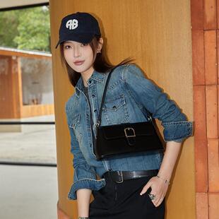 欧尚典2025新款时尚牛皮腋下大容量单肩休闲通勤包斜挎包