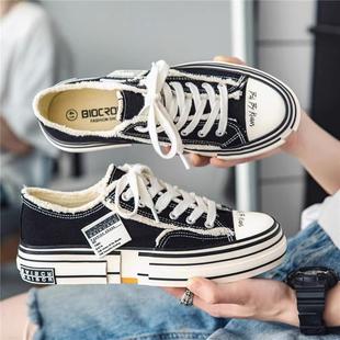 正品高货帆布男鞋夏季2025新款透气潮牌布鞋男款厚底乞丐鞋子情侣