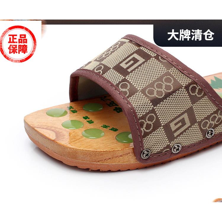 夏季家居防臭防滑拖鞋桂森按摩木拖鞋男木屐足底穴位按摩拖鞋夏季图片