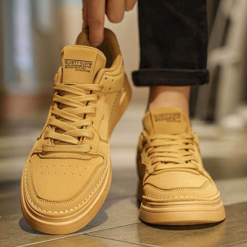 正品高货男鞋春秋2025新款小麦色板鞋男士软底轻便休闲运动鞋爆款,流行男鞋,单鞋,淘宝优惠券,粉丝福利购,淘宝优惠卷