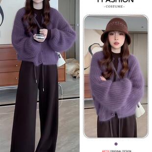 新款 高货小众巨好看 2025秋冬装 女款 小香风毛衣阔腿 休闲运动套装