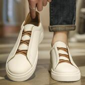 高货无鞋 一脚蹬真皮百搭小白板鞋 带男鞋 正品 2025新款 夏季 男士 运动