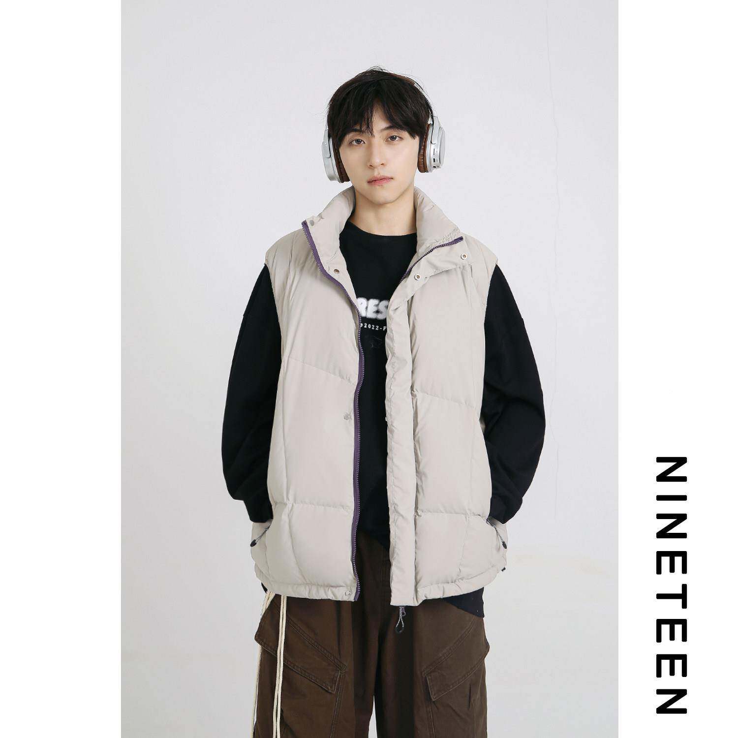速发高货网红/冬季新款情侣男女同款90白鸭绒羽绒服马甲宽松休闲