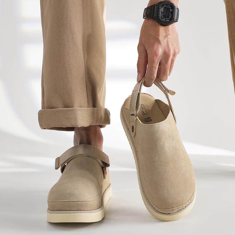 高货小众半拖鞋勃肯男鞋2025夏季新款百搭博肯包头高端厚底增高凉