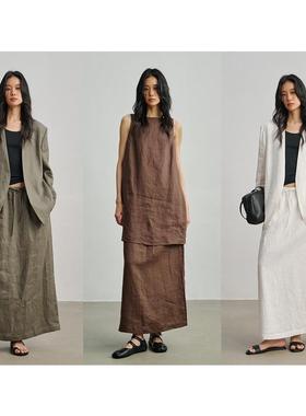 正品高货Ayuko强烈推荐日本进口凉爽亚麻安静豪华旧钱无领西装/背