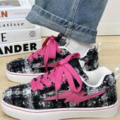 百搭学生校园风黑粉色鞋 正品 子低帮德训 2025秋季 新款 高货板鞋 男款