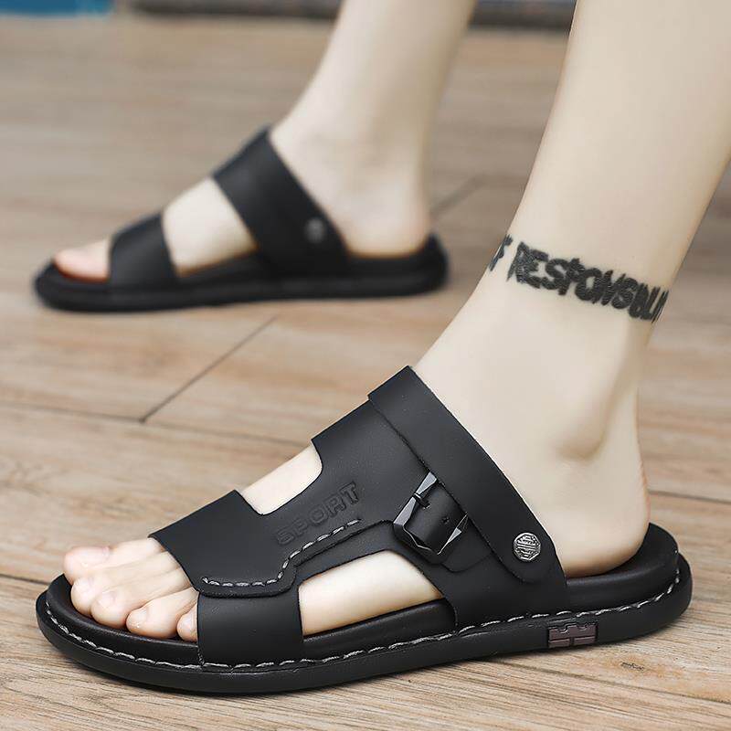 高货小众皮凉鞋男夏季司机开车专用防滑沙滩两穿拖鞋2025新款外穿