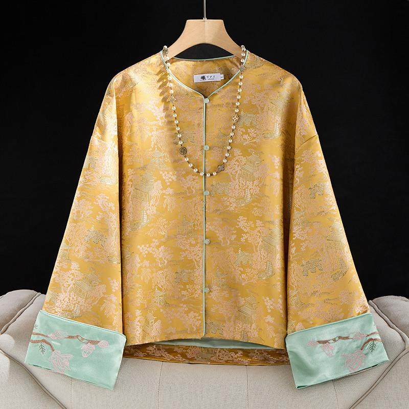 正品高货缎面新中式国风外