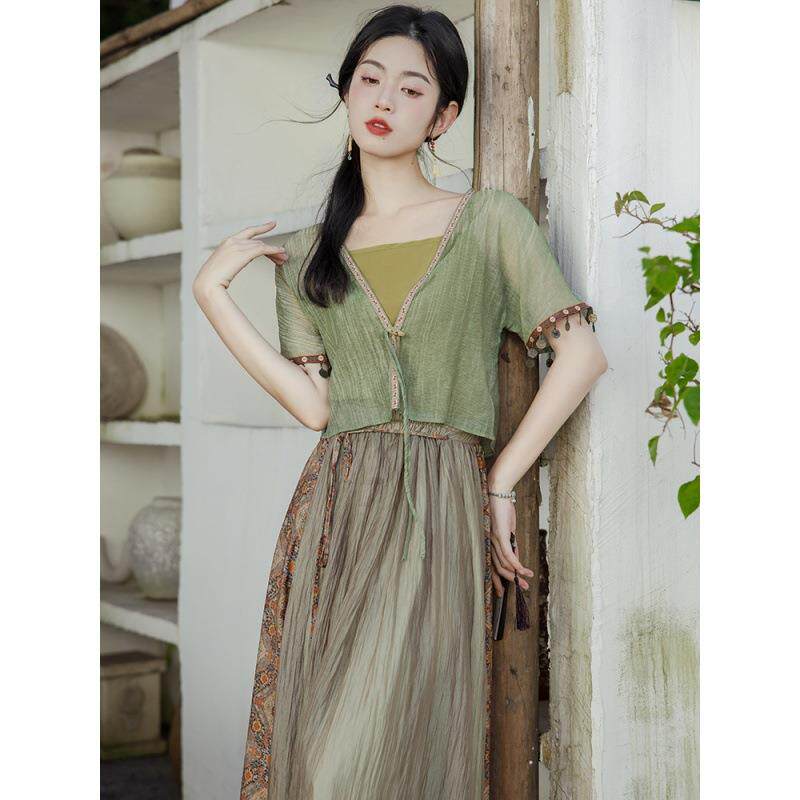 高货小众新中式女装三件套