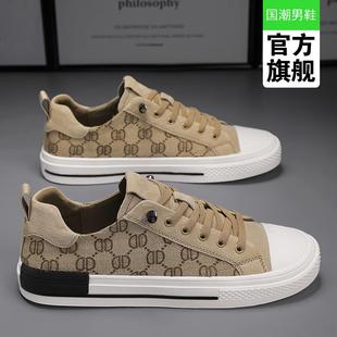 正品高货帆布鞋男款2025新款夏季透气布鞋男士一脚蹬春秋工作运动