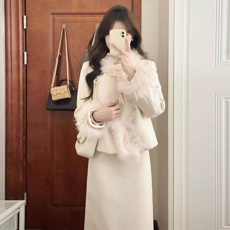 正品高货一整套入冬穿搭高级感今年流行漂亮套装裙新中式国风女装