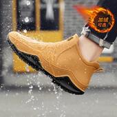 雨天外穿防水户外钓鱼水鞋 冬季 男款 男士 正品 厨师厨房加绒 高货雨鞋