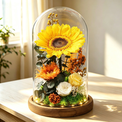 教师节向日葵永生花礼盒摆件