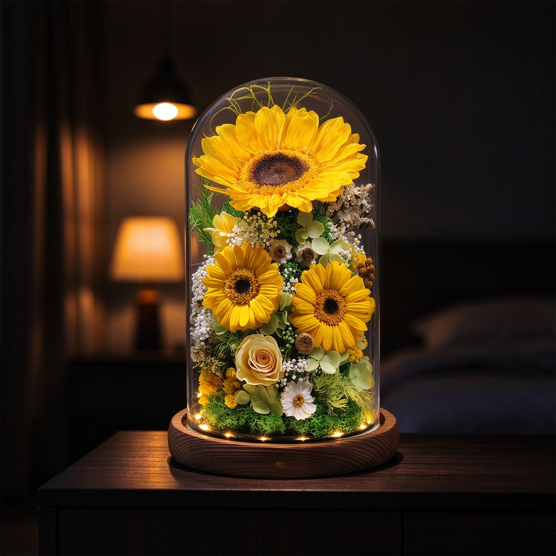 教师节礼物向日葵永生花礼盒摆件