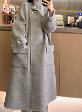 【小乐专享】时尚百搭显瘦气质网红宽松韩版时尚长款羊毛大衣5533